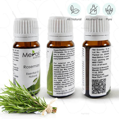 100 % natural rosemary essential oil by Meraki essentials. Pure & free from alcohol | heyzindagi.com- EMI option available for payment