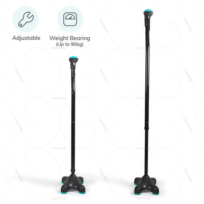 Height adjustable walking stick (L136UCZ) by Tynor India.  Can bear weight up to 90kgs | heyzindagi.com- a health & wellness site for differently abled