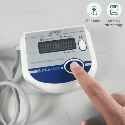 Citizen digital blood pressure monitor (CH-432) Single touch operation. Records previous 90 readings in memory   | explore at heyzindagi.com