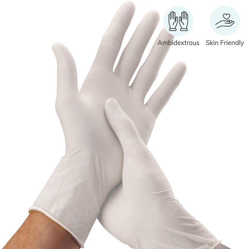 Latex Examination Gloves (Powdered, Non-Sterilised) - 100 pcs