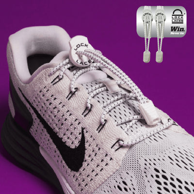 Running Shoe Laces in White to convert sports or formal shoes with laces to slip-on style. Require one-time installation. Pull to adjust fit.