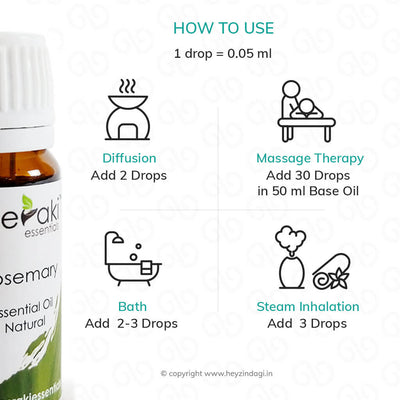 Rosemary essential oil for hair (MERKEO01) by meraki essentials | available at heyzindagi.com