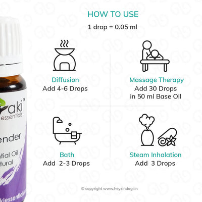 Lavender oil (MERKEO10) for aromatherapy by meraki essentials | www.heyzindagi.com