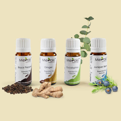 Aromatherapy Essential Oil Combo for Back pain (MERESBL08) by Meraki Essentials | Order online at - www.heyzindagi.com