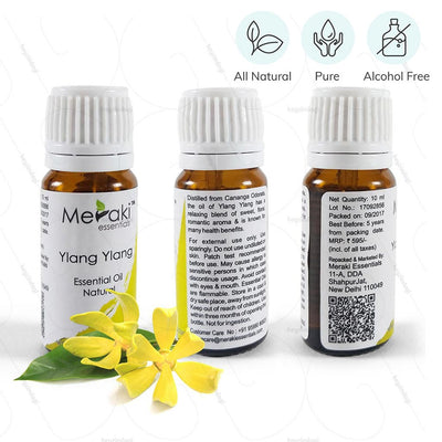 100% Natural, Pure & Alcohol Free Ylang Ylang Oil to relax the nervous system and prevent panic attack by Meraki | Hey Zindagi Solutions