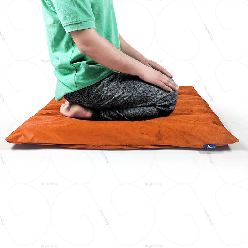 Buckwheat Hull Yoga Cushion Orange (NUYM01) by Nutribuck India