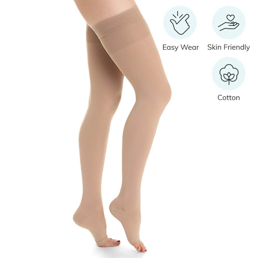 Compression Stocking Varicose Vein Stocks Translucent Unisex 15-20Mm Hg  Highly Elastic Breathable Best for Varicose Veins Edema Swelling 1  Pair,Flesh,M (Flesh M) : : Health & Personal Care