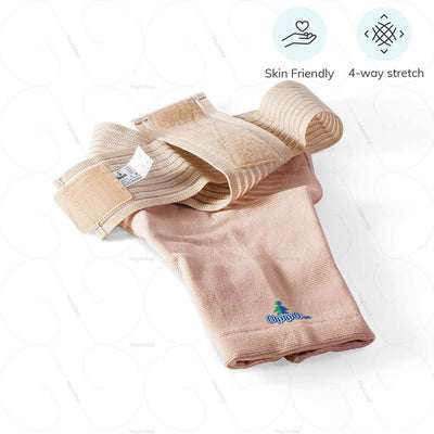 Elastic shoulder support (2072) by Oppo Medical USA. Stretchable spandex for comfortable motion. Suitable for all skin types | Order online at amazon.in