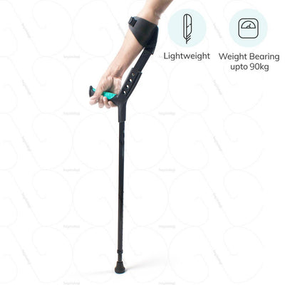 Lightweight crutches (L13UGZ) by Tynor India. Weight bearing capacity up to 90Kg  |  Hey Zindagi Solutions- an online shop for senior citizens