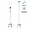 Height adjustable walking stick (L12UDZ) by Tynor India. Can bear weight up to 110 kgs | heyzindagi solutions for differently abled