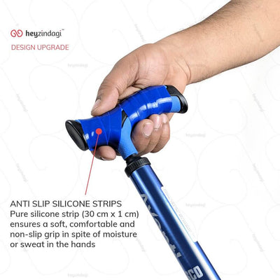 Avanti quadripod walking stick (2909) by Vissco India.  T-shaped handle for secure grip |  Heyzindagi.com- shipping all over India