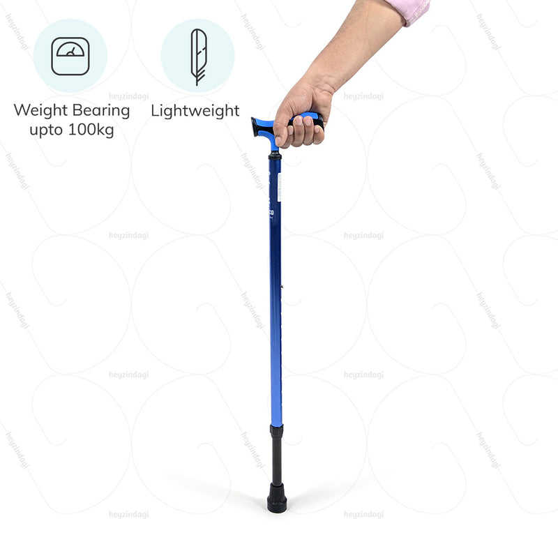 Avanti Plus T-Shape Walking Stick (Aluminium, Black/Blue)