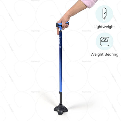 Lightweight walking stick by Vissco India. Weight bearing capacity up to 100 kgs | explore at heyzindagi solutions