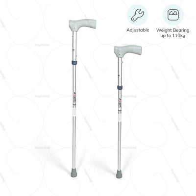 Adjustable walking stick (921) by Vissco India. Weight bearing capacity up to 100 kg | EMI option available at heyzindagi.com.