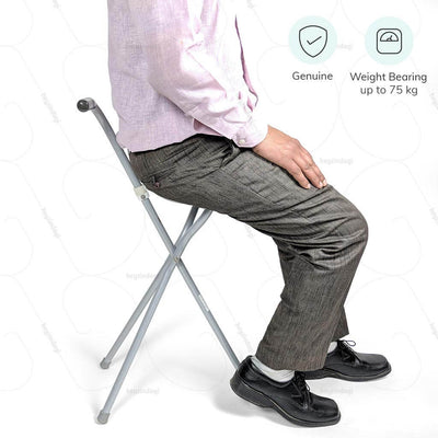 100% Genuine (944) seat walking stick by Vissco India. Weight bearing capacity up to 75 kg. | heyzindagi.com- a health & wellness site for differently abled